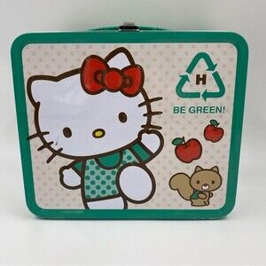Hello Kitty Vintage 2010 Collectable Metal Recycling Lunchbox
